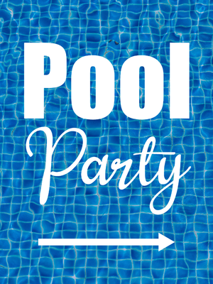 Custom Outdoor Yard Signs Multiple Sizes Swimming Pool Party