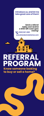 Custom Palm Cards Multiple Sizes Referral Program