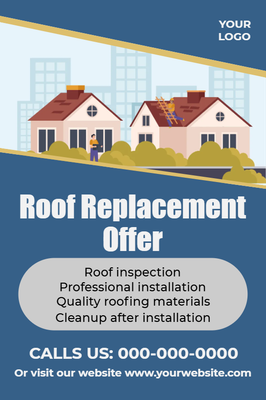 Custom Palm Cards Multiple Sizes Roof Replacement Offer