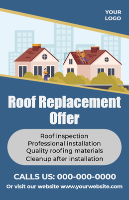 Custom Palm Cards Multiple Sizes Roof Replacement Offer