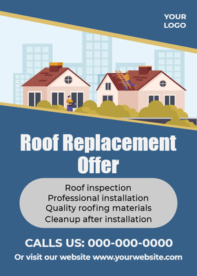 Custom Palm Cards Multiple Sizes Roof Replacement Offer