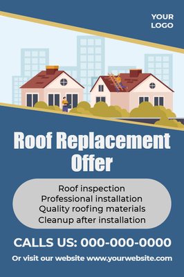 Custom Palm Cards Multiple Sizes Roof Replacement Offer