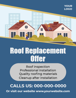 Custom Palm Cards Multiple Sizes Roof Replacement Offer