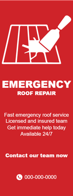 Custom Palm Cards Multiple Sizes Emergency Roof Repair