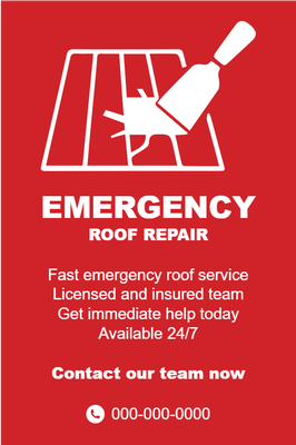 Custom Palm Cards Multiple Sizes Emergency Roof Repair