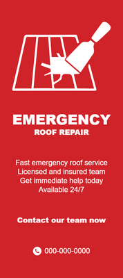 Custom Palm Cards Multiple Sizes Emergency Roof Repair