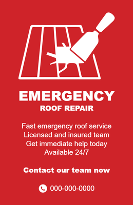Custom Palm Cards Multiple Sizes Emergency Roof Repair