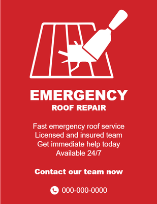 Custom Palm Cards Multiple Sizes Emergency Roof Repair