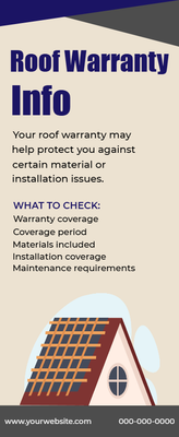 Custom Palm Cards Multiple Sizes Roof Warranty Info