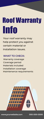 Custom Palm Cards Multiple Sizes Roof Warranty Info