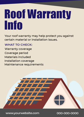 Custom Palm Cards Multiple Sizes Roof Warranty Info