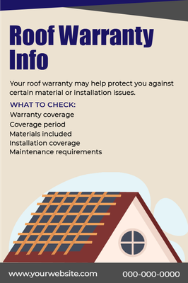Custom Palm Cards Multiple Sizes Roof Warranty Info