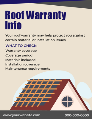 Custom Palm Cards Multiple Sizes Roof Warranty Info