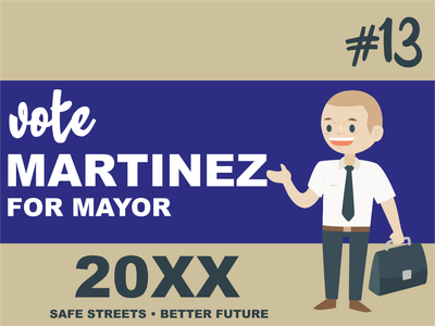 Custom Outdoor Yard Signs Multiple Sizes Martinez for Mayor