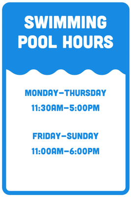 Custom Outdoor Yard Signs Multiple Sizes Swimming Pool Hours