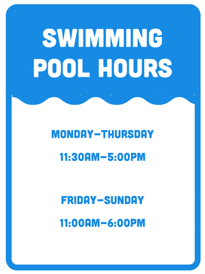 Custom Outdoor Yard Signs Multiple Sizes Swimming Pool Hours