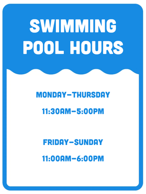 Custom Outdoor Yard Signs Multiple Sizes Swimming Pool Hours