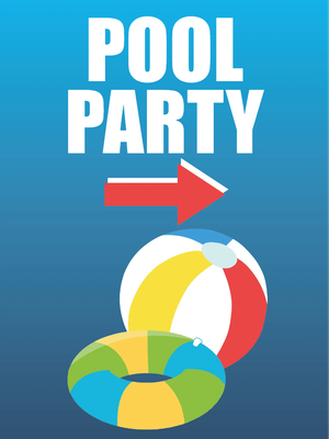 Custom Outdoor Yard Signs Multiple Sizes Pool Party Here
