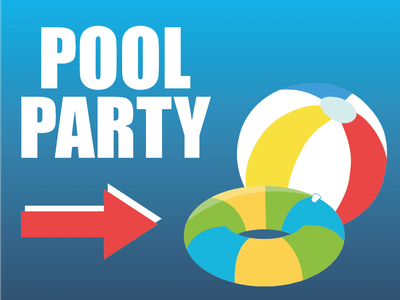 Custom Outdoor Yard Signs Multiple Sizes Pool Party Here
