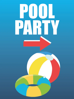 Custom Outdoor Yard Signs Multiple Sizes Pool Party Here