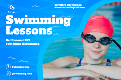 Custom Outdoor Yard Signs Multiple Sizes Swimming Lessons
