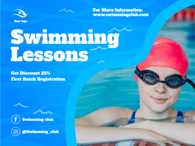 Custom Outdoor Yard Signs Multiple Sizes Swimming Lessons