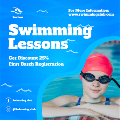 Custom Outdoor Yard Signs Multiple Sizes Swimming Lessons