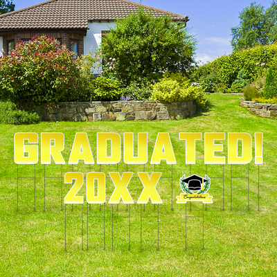 Custom Outdoor Yard Signs Multiple Sizes Yard Letters Graduated 20XX