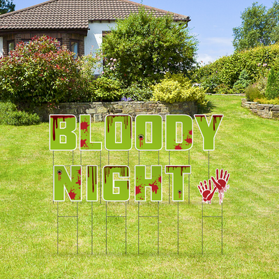 Custom Outdoor Yard Signs Multiple Sizes Yard Letters Bloody Night