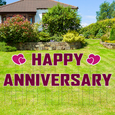 Custom Outdoor Yard Signs Multiple Sizes Yard Letters Happy Anniversary