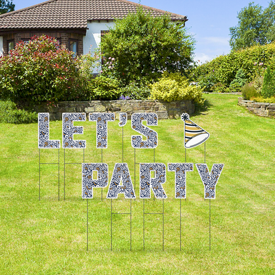 Custom Outdoor Yard Signs Multiple Sizes Yard Letters Let's Party