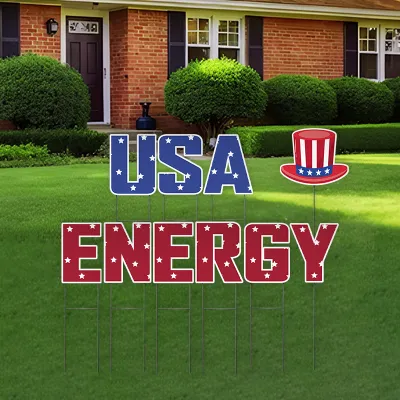 Custom Outdoor Yard Signs Multiple Sizes Yard Letters USA Energy