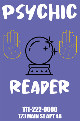 Custom Outdoor Yard Signs Multiple Sizes Psychic Reader