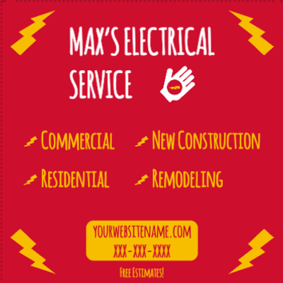 Custom Outdoor Yard Signs Multiple Sizes Electrical Service