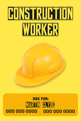 Custom Outdoor Yard Signs Multiple Sizes Construction Worker