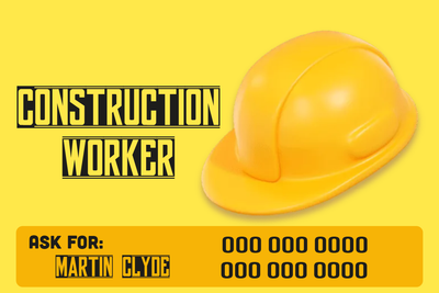Custom Outdoor Yard Signs Multiple Sizes Construction Worker