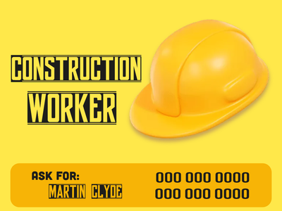 Custom Outdoor Yard Signs Multiple Sizes Construction Worker