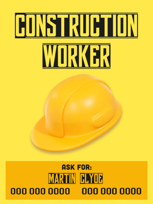 Custom Outdoor Yard Signs Multiple Sizes Construction Worker