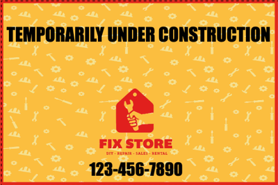 Custom Outdoor Yard Signs Multiple Sizes Under Construction