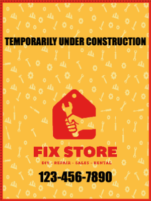 Custom Outdoor Yard Signs Multiple Sizes Under Construction