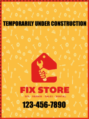 Custom Outdoor Yard Signs Multiple Sizes Under Construction