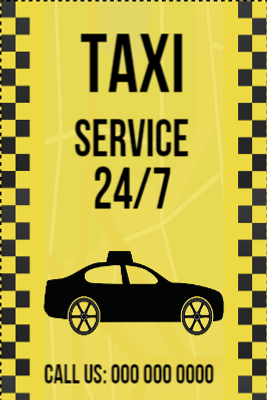 Custom Outdoor Yard Signs Multiple Sizes Taxi Service