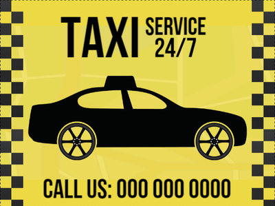 Custom Outdoor Yard Signs Multiple Sizes Taxi Service