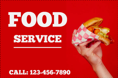 Custom Outdoor Yard Signs Multiple Sizes Food Services