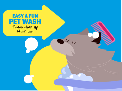Custom Outdoor Yard Signs Multiple Sizes Pet Wash Station