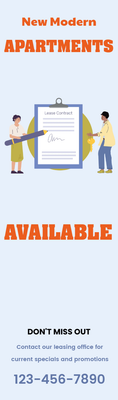 Custom Retractable Banners Multiple Sizes Apartments