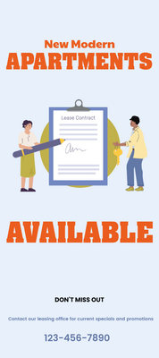 Custom Retractable Banners Multiple Sizes Apartments