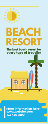 Custom Retractable Banners Multiple Sizes Beach Resort