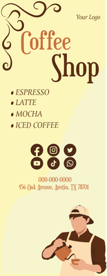 Custom Retractable Banners Multiple Sizes Coffee Shop