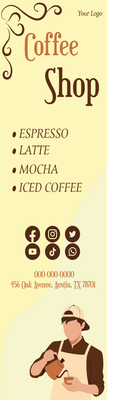 Custom Retractable Banners Multiple Sizes Coffee Shop
